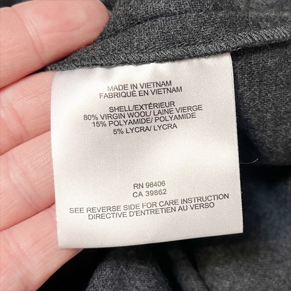 Theory Wool Gevel Dress 4 gray flannel neutral minimalist career work shift - Picture 12 of 14